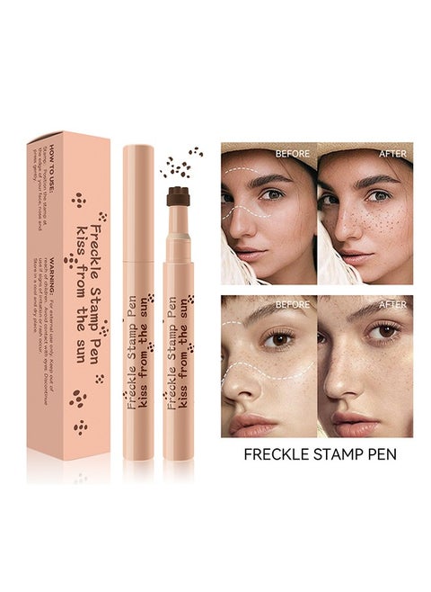 Freckle Stamp Pen , From The Sun-Natural simulation of freckles, not easy to fade, waterproof quick dry, stamp freckle dot pen 01#Light Brown