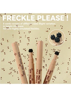 MOOYAM Freckle Stamp Pen , From The Sun-Natural simulation of freckles, not easy to fade, waterproof quick dry, stamp freckle dot pen 01#Light Brown  - Image 5