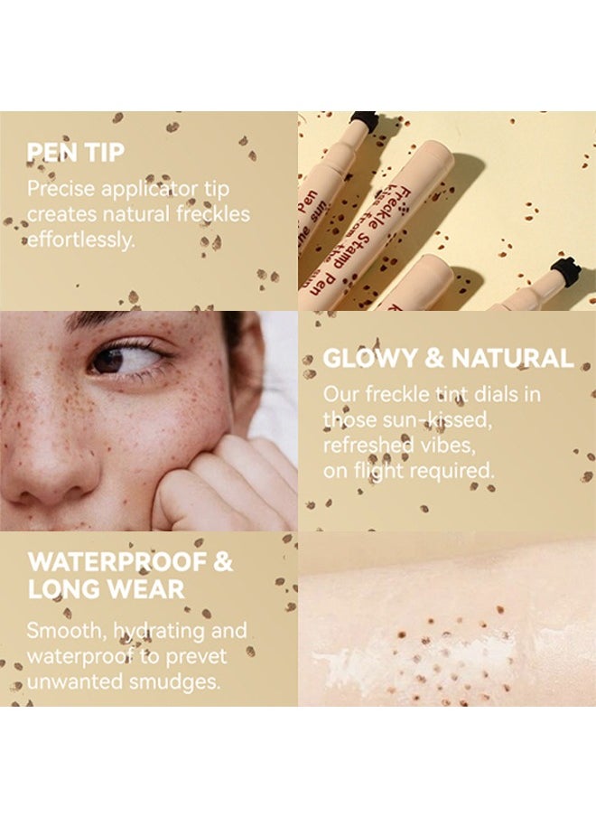 Freckle Stamp Pen , From The Sun-Natural simulation of freckles, not easy to fade, waterproof quick dry, stamp freckle dot pen 01#Light Brown