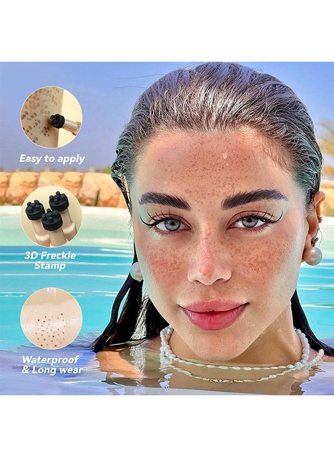 Freckle Stamp Pen , From The Sun-Natural simulation of freckles, not easy to fade, waterproof quick dry, stamp freckle dot pen 01#Light Brown