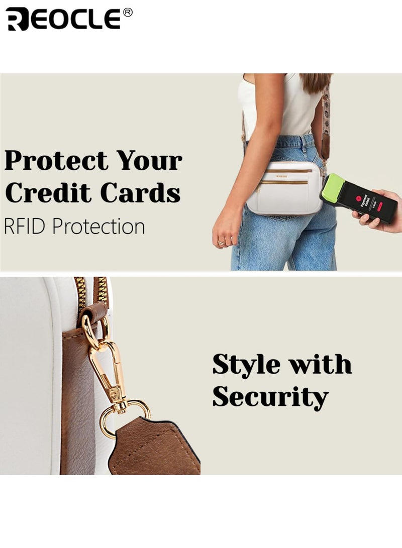 ريوكل حقيبة كروس بودي ساحة عصرية للنساء سعة كبيرة حقيبة كتف كاجوال متعددة الاستخدامات PU مع أربع فتحات للبطاقات وحزام قابل للتعديل مثالي للتسوق غير الرسمي للسفر ومطابقة الملابس - Image 5