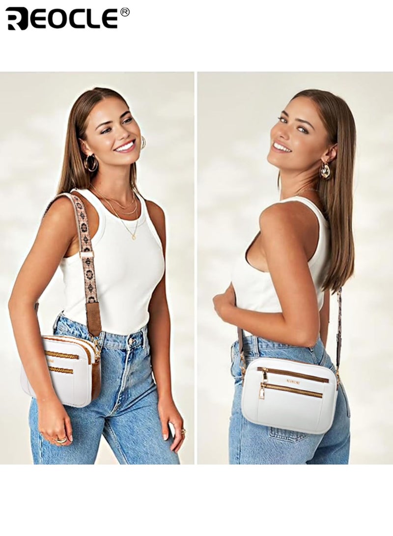 ريوكل حقيبة كروس بودي ساحة عصرية للنساء سعة كبيرة حقيبة كتف كاجوال متعددة الاستخدامات PU مع أربع فتحات للبطاقات وحزام قابل للتعديل مثالي للتسوق غير الرسمي للسفر ومطابقة الملابس - Image 2