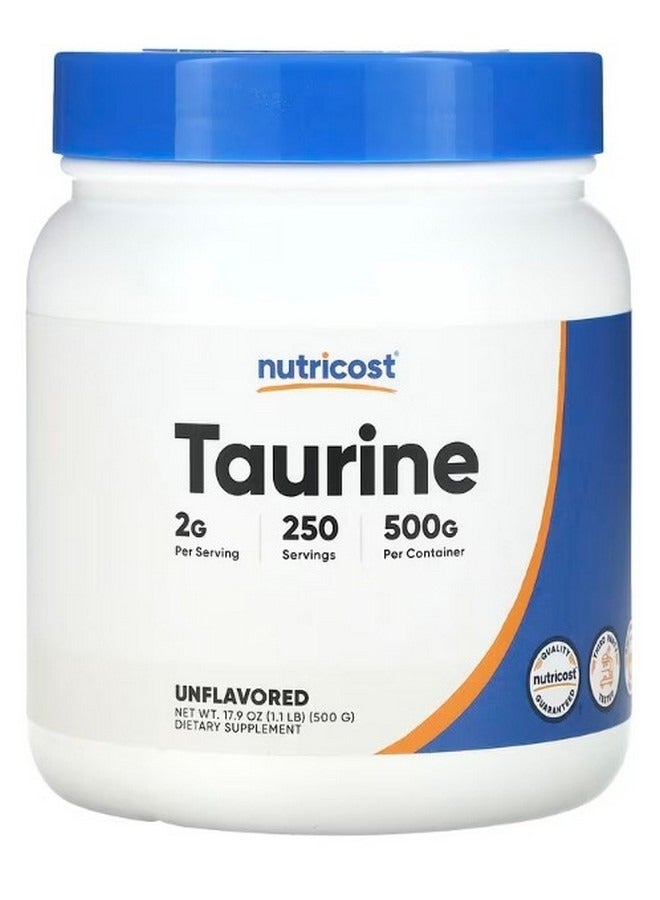 Taurine Unflavored 17.9 Oz 500 G - Image 1