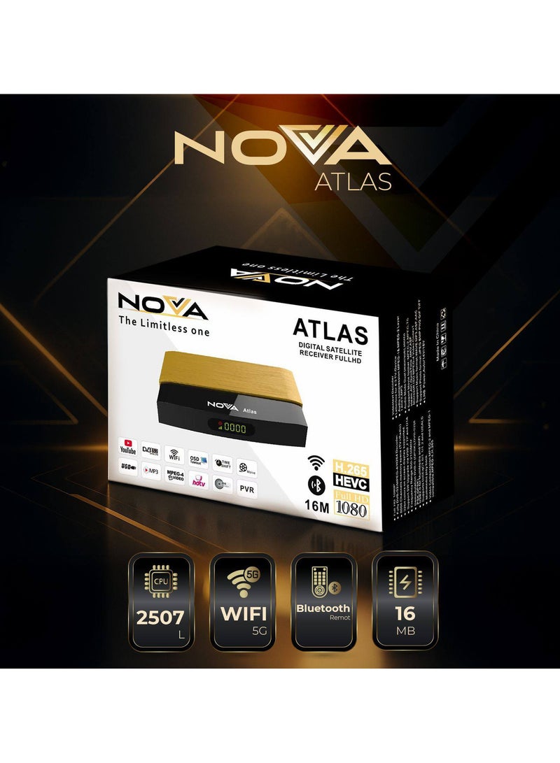 نوفا Nova Atlas Satellite Receiver 1080P Flash 16M / RAM 1G , WIFI 5G - Image 2