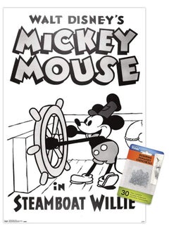 Trends International Disney Mickey Mouse Steamboat Willie Wall Poster With Push Pins  - Image 2