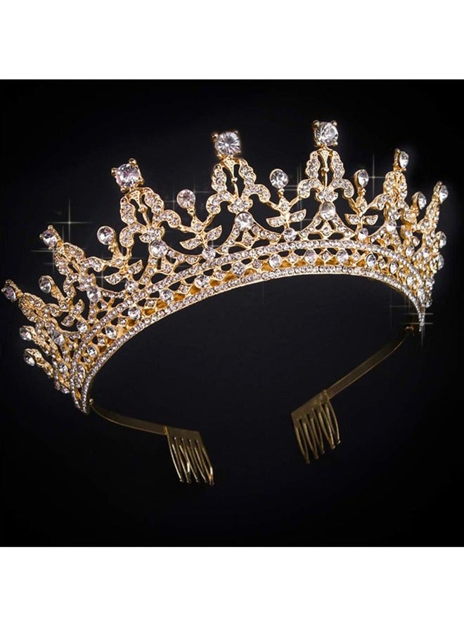 Crown for Women, Birthday Headband for Girls Crystal Queen Crown, Gold Tiara, Hair Accessories for Bride Party Bridesmaids Bridal Prom Holiday Costume Cosplay Gifts - Image 1
