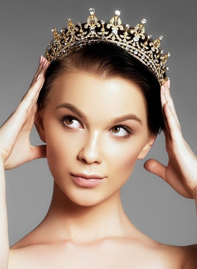 Crown for Women, Birthday Headband for Girls Crystal Queen Crown, Gold Tiara, Hair Accessories for Bride Party Bridesmaids Bridal Prom Holiday Costume Cosplay Gifts - Image 2