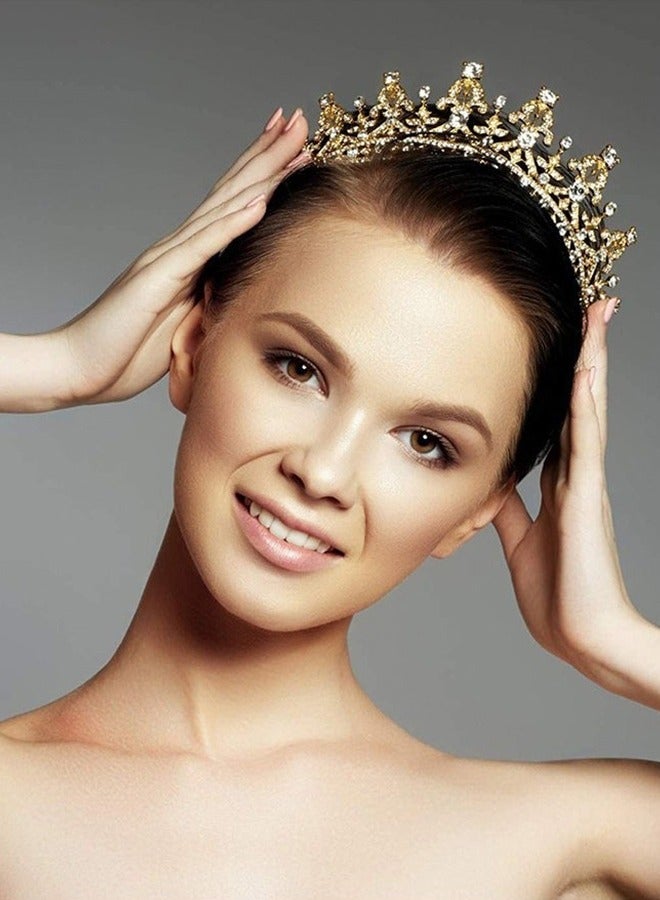 Crown for Women, Birthday Headband for Girls Crystal Queen Crown, Gold Tiara, Hair Accessories for Bride Party Bridesmaids Bridal Prom Holiday Costume Cosplay Gifts - Image 3
