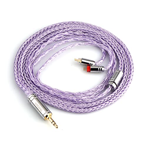 Linsoul Tripowin Zonie IEM Cable, 16 Core Silver Plated Earphone Upgraded Cords, 1.25m SPC in Ear Monitor Cable for 7hz Zero:2 Orchestra Lite Cadenza Hype4 Supermix4(2pin 0.78mm, 3.5mm)(Lavender) - Image 1