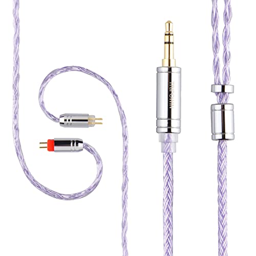 Linsoul Tripowin Zonie IEM Cable, 16 Core Silver Plated Earphone Upgraded Cords, 1.25m SPC in Ear Monitor Cable for 7hz Zero:2 Orchestra Lite Cadenza Hype4 Supermix4(2pin 0.78mm, 3.5mm)(Lavender) - Image 2