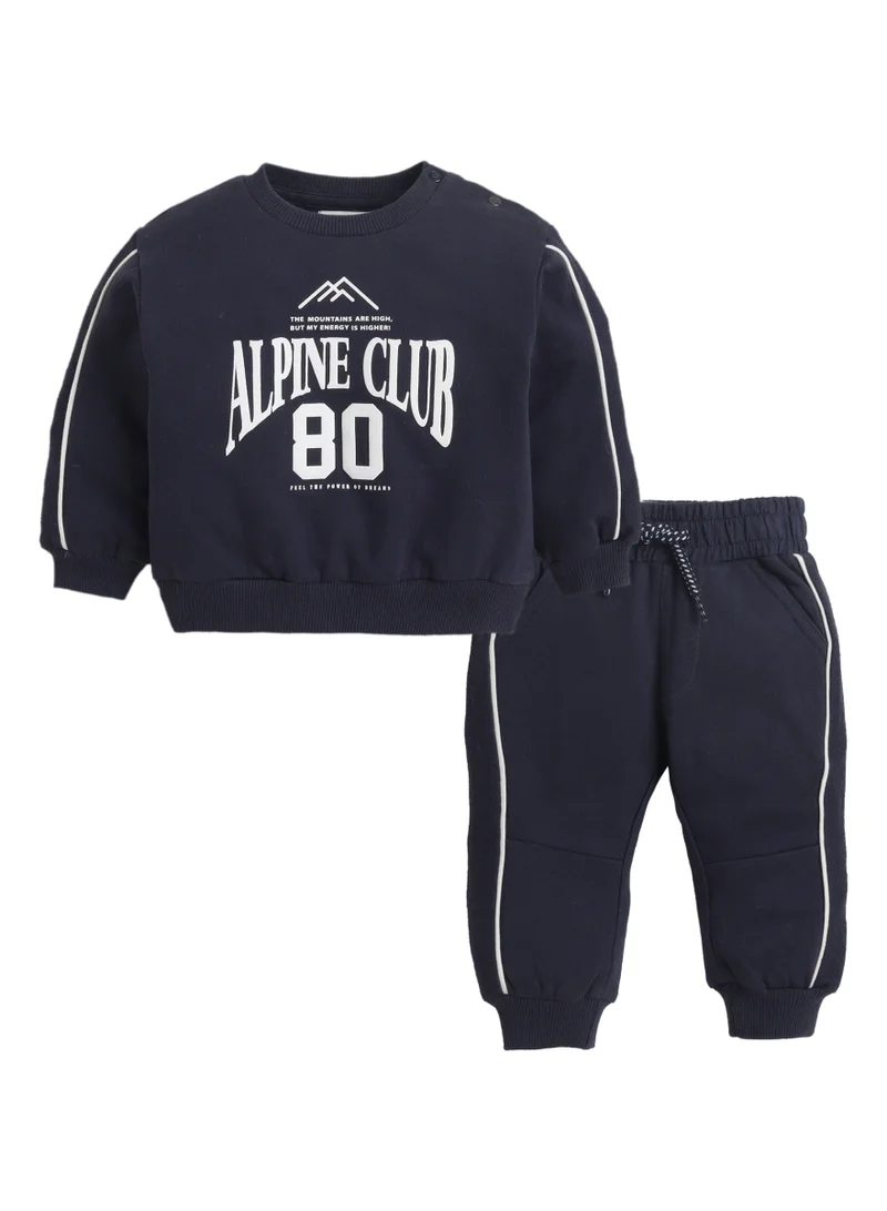 Dirkje Boys 2PCS "Alpine Club 80" Print Sweatshirt & Jogger Pants Set
