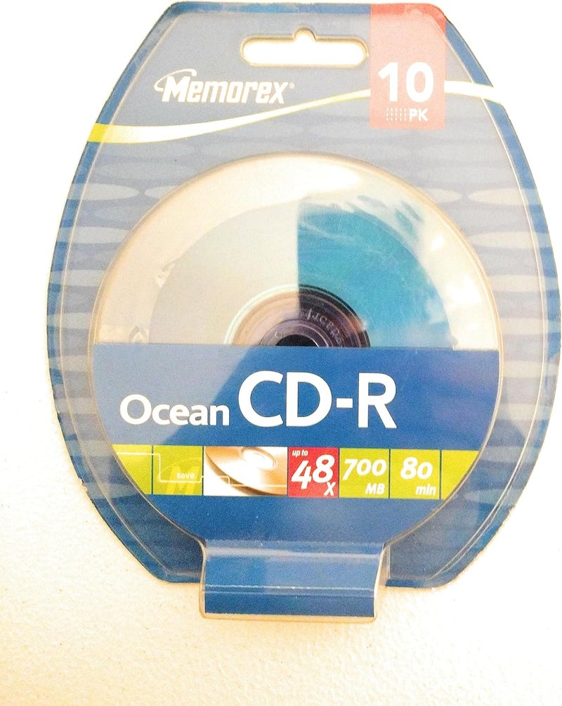 Memorex Cool Color Designer CD-R Media Blister Pack, Blue, 700MB/80 Minutes, Pack of 10 Discs - Image 1