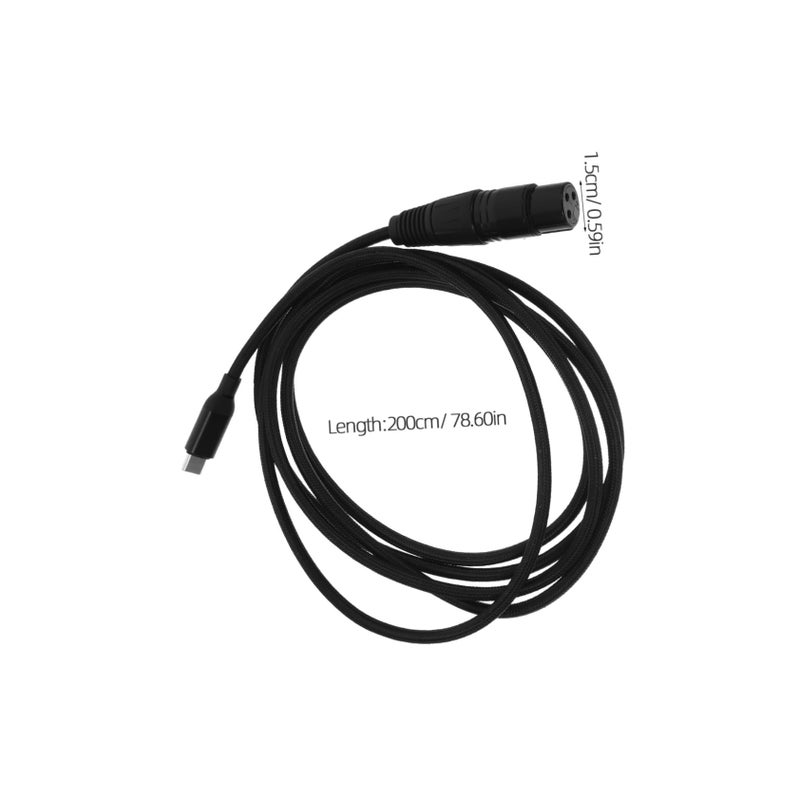 Type C to XLR Microphone Cable 6 Feet Durable Audio Connecting Cable for Smartphones - Image 3