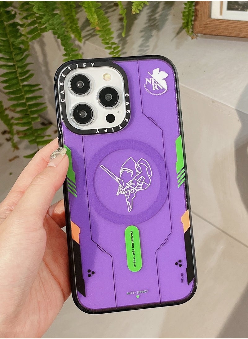 Apple iPhone 14 Pro Case,Test type-01 Magnetic Adsorption Phone Case - Purple