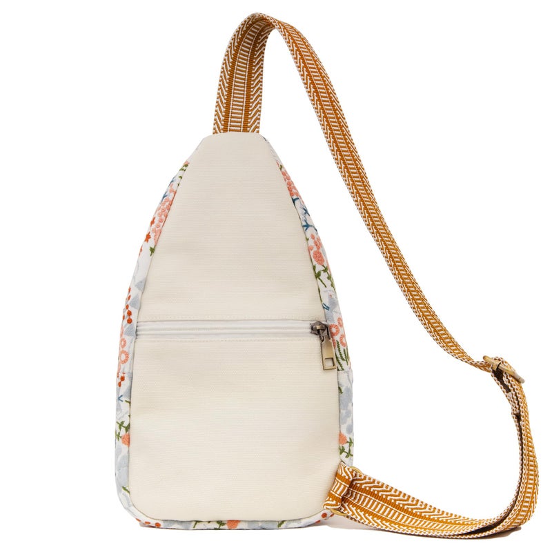 SILKAREA Vintage Embroidered Floral Ethnic Backpack for Women Handbag Shoulder Bag Mini Travel Purse (Flower Sea White) - Image 5