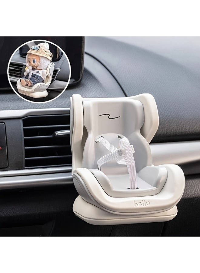 Halamodo 1pc  Doll Seat Car Ornament with Display Stand - Stable Air Vent Clip & Desktop Bracket for Dashboard & Desktop Display, Compatible with Multiple Characters, Durable PE Material (Doll Not Included), Cute Car Accessories, Playful Design, Quality Craftsmanship - Image 1