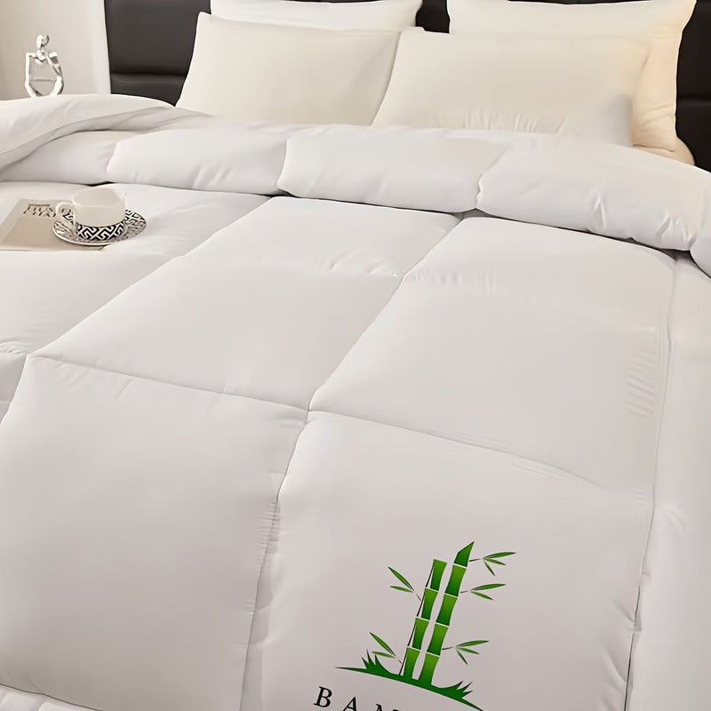 Grey Bamboo Fiber Comforter For All Seasons Thick Luxury Hotel Style Quilt Bedspread Travel Size 59 06 By 78 74 Inches - Image 5