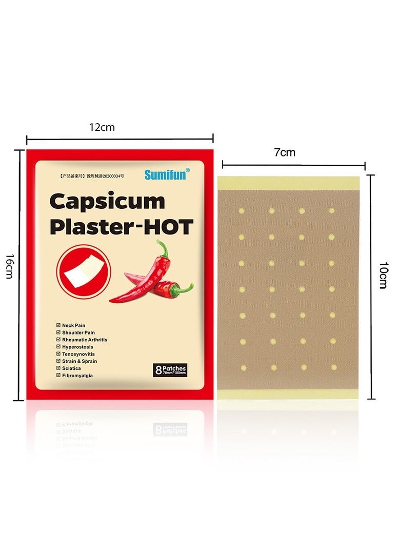 Sumifun لصقة الفلفل الحار - آلام الرقبة وآلام الكتف والتهاب المفاصل الروماتويدي وزيادة كثافة العظام والتهاب الأوتار والتمزق والشد وعرق النسا والألم العضلي الليفي 8 قطع - Image 4