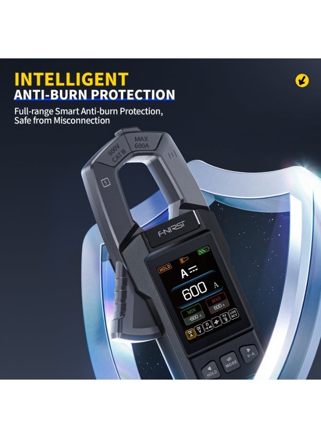 FNIRSI DMC-100 DC AC Current Clamp Meter 10000 Count Digital Multimeter 600A Ammeter NCV Electrical Tools - Image 4