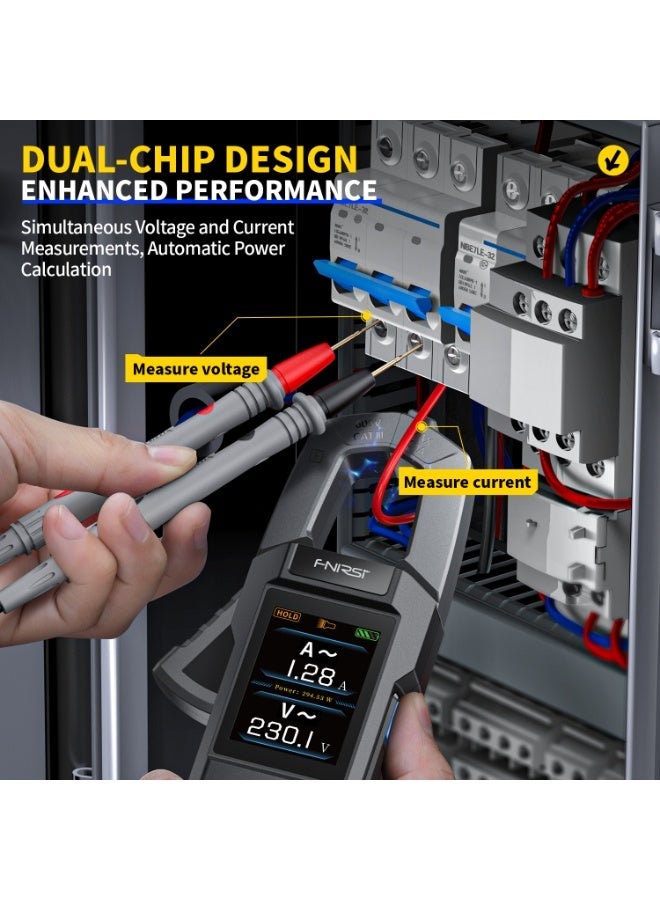 FNIRSI DMC-100 DC AC Current Clamp Meter 10000 Count Digital Multimeter 600A Ammeter NCV Electrical Tools - Image 2