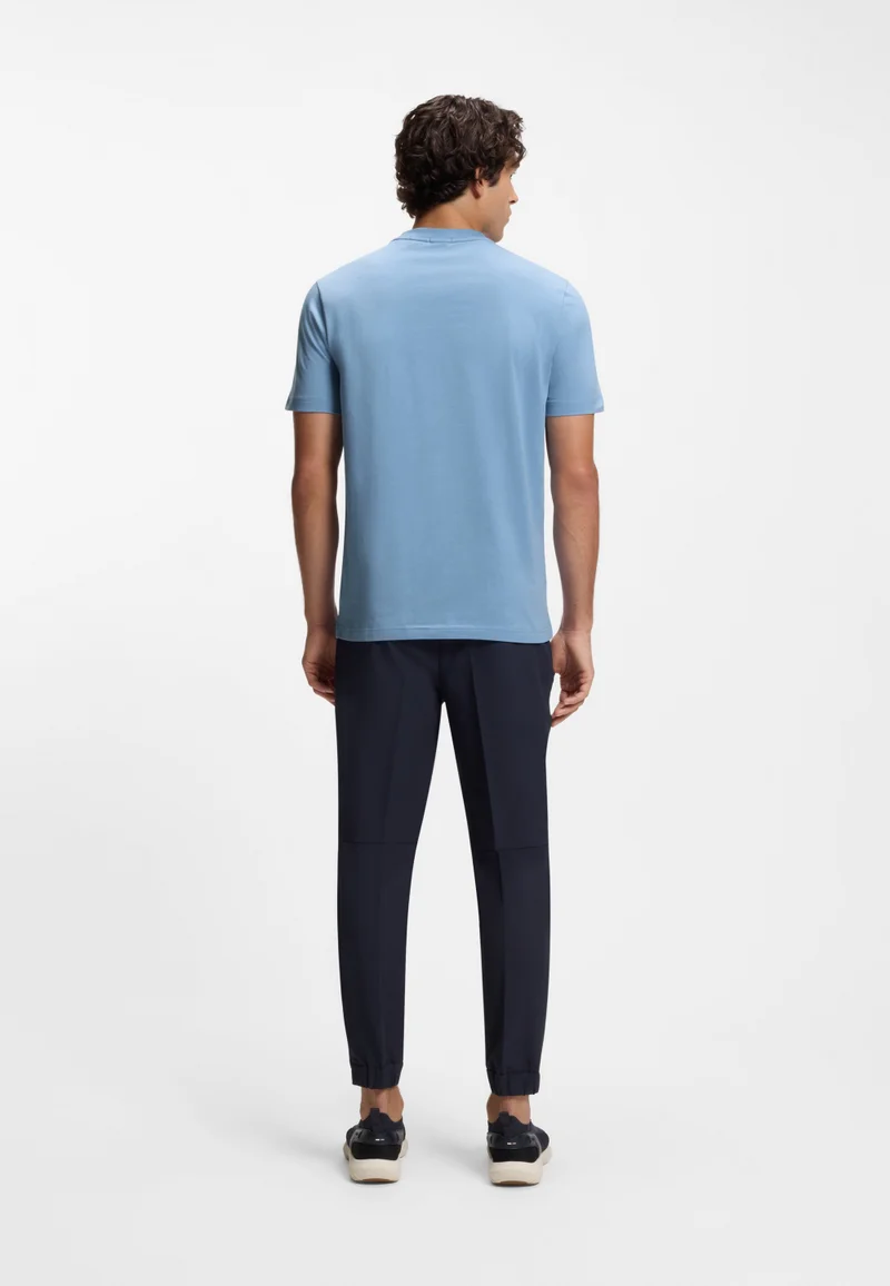 BOSS Stretch-cotton T-shirt with contrast logo