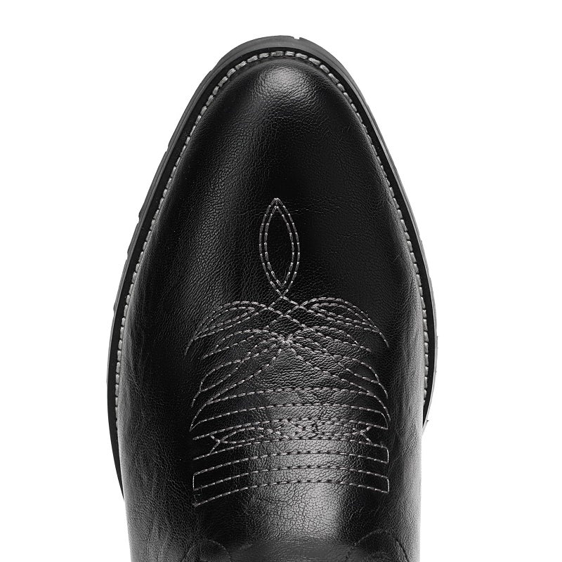 TruVeld Mens Cowboy Boots with Pointed Toe in Black Retro Western Style and Embroidery Botas Vaqueras para Hombre - Image 5