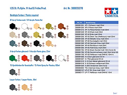 TAMIYA 35378-000 35378 1:35 German Pz.Kpfw. IV Version G Early Product. -Faithful Replica, Making, Plastic, Crafts, Hobby, Model kit, Assembly, unpainted, Unlackiert - Image 2