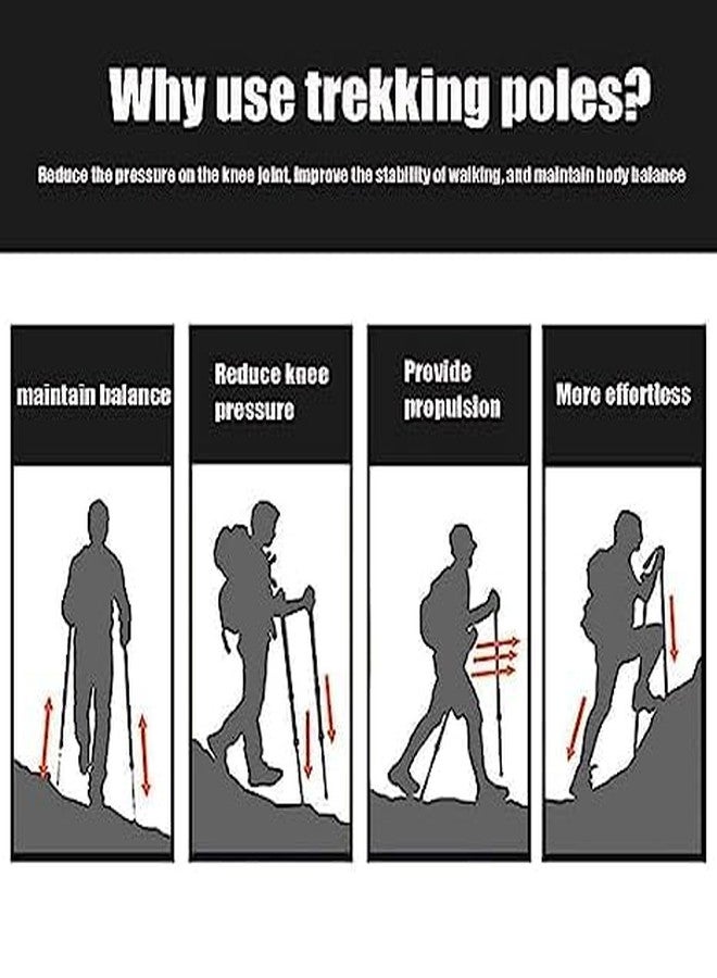 FALONG Trekking Poles Shock Absorbing Adjustable Hiking or Walking Sticks for Hiking Collapsible Strong,2-Pack Lightweight Walking Pole, All Terrain Accessories and Carry Bag (Blue) - Image 4