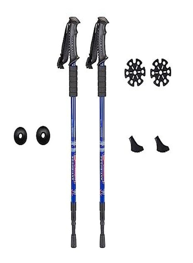 FALONG Trekking Poles Shock Absorbing Adjustable Hiking or Walking Sticks for Hiking Collapsible Strong,2-Pack Lightweight Walking Pole, All Terrain Accessories and Carry Bag (Blue) - Image 1