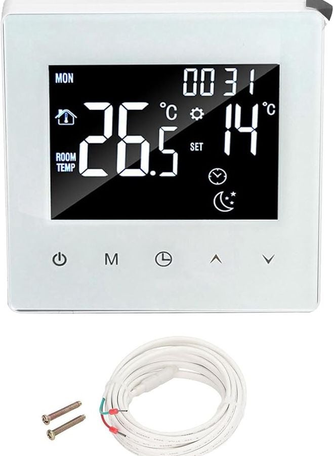 Programmable Home Thermostat LCD Display 3 Meter Sensor Line AC90 240V Type 4 Black - Image 1