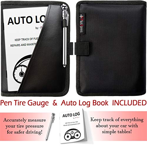 PlusXpres Glove Box Compartment Organizer - Car Document Holder - Owner Manual Case Pouch - Vehicle Storage Wallet for Registration & Insurance Card - Premium Auto Paperwork Holder - Log Book included - Black - Image 2