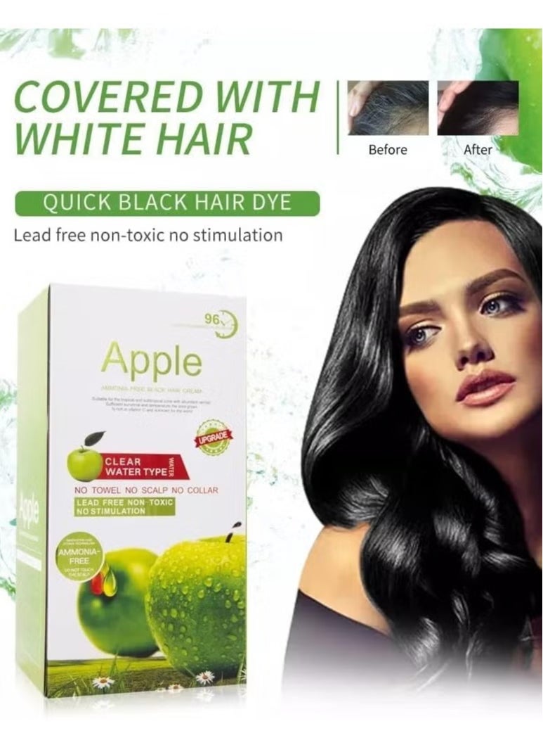APPLE COSMETIC - Ammonia free Black Hair DYE Cream, No Toxic, No Stimulation, Natural Black Hair Colour cream - Image 1