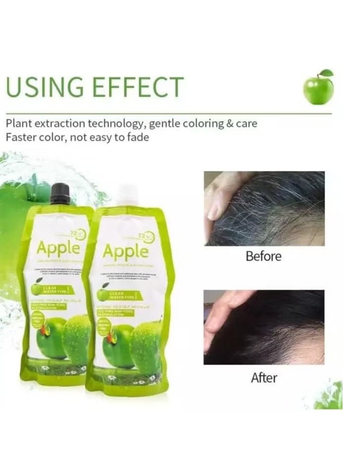 APPLE COSMETIC - Ammonia free Black Hair DYE Cream, No Toxic, No Stimulation, Natural Black Hair Colour cream - Image 1