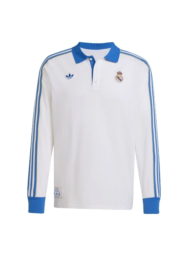 Adidas Adidas Real Icon Polo White Polo Shirt (Long Sleeve) Polo Shirts For Men