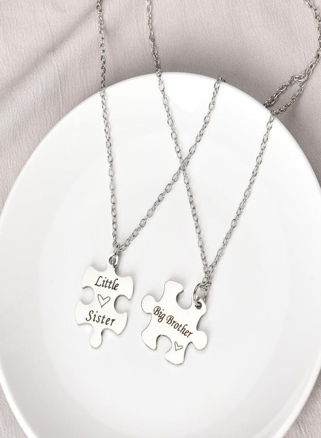 Sisadodo Big Brother Little Sister Necklace for Women Men Little Sister Birthday Gifts from Big Brother Matching Necklaces Gift for Man Christmas Presents for Men Women Sibling Matching Necklace - Image 5