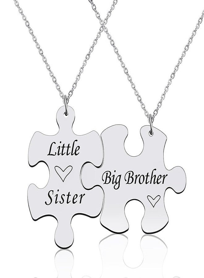 Sisadodo Big Brother Little Sister Necklace for Women Men Little Sister Birthday Gifts from Big Brother Matching Necklaces Gift for Man Christmas Presents for Men Women Sibling Matching Necklace - Image 1