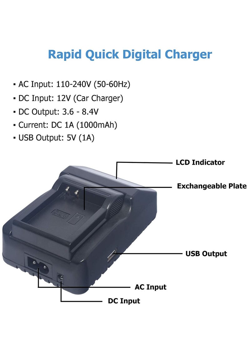 DMK Power - DMK Power EN-EL19 Quick Rapid Battery Charger Compatible with Nikon Coolpix S2500/ S3100/ S4100/ 3200 Etc Cameras… - Image 1