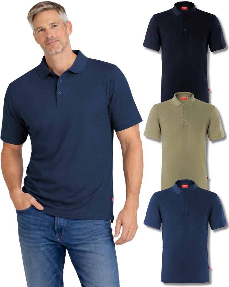 Kingsted Polo Shirts for Men Pack - Royally Comfortable - Premium Pique Fabric - Soft Cotton Blend - Classic Fit Short Sleeve (3 Pack, Classic, Large) - Image 1