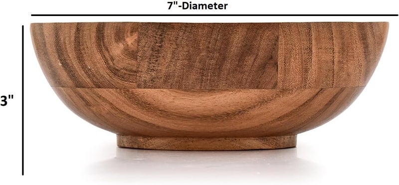Kaizen Casa KAIZEN Fruit Bowl Acacia Wood Serving Wooden Bowls For Dcor Decorative Bowl for Veggies Fruits Handmade Wooden Serving Bowl 7 X 7 X 3 - Image 5