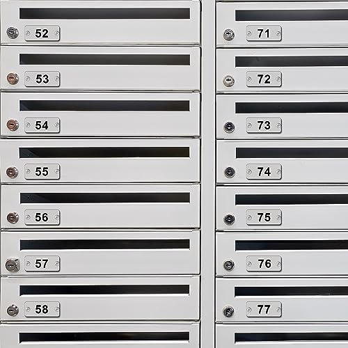 Hicarer 1-100 Numbered Tags 100 Pcs Rectangle Metal Tags Stainless Steel Number ID Key Tag with Holes for Hotel Dormitory Lockers(1.57 x 0.79 Inches) - Image 5