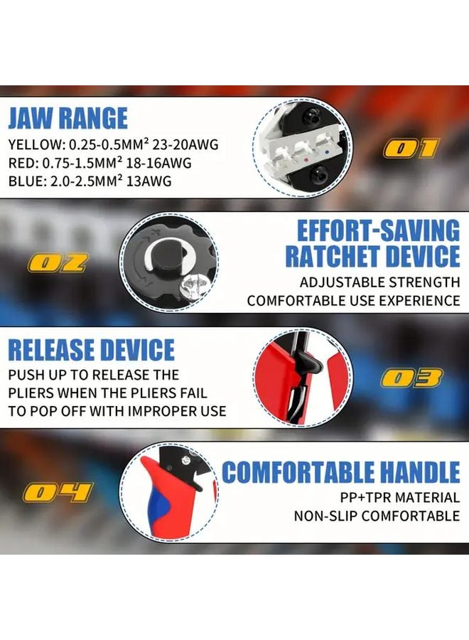 Multifunctional European Wire Crimper SN 02C With 400PCS Pre Insulated Terminal Crimping Pliers Set - Image 5