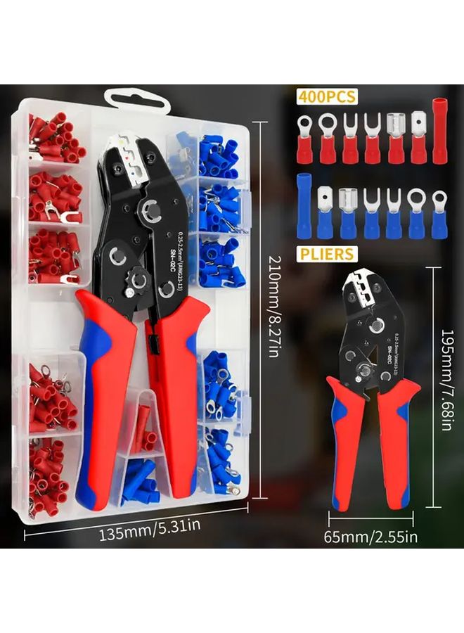 Multifunctional European Wire Crimper SN 02C With 400PCS Pre Insulated Terminal Crimping Pliers Set - Image 3