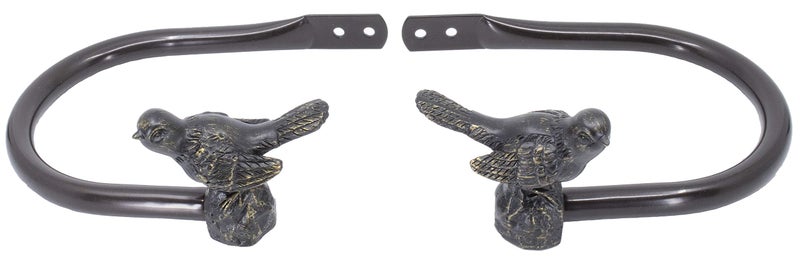 MERIVILLE Set of 2 Decorative Bird Window Curtain Holdbacks for Draperies OilRubbed Bronze