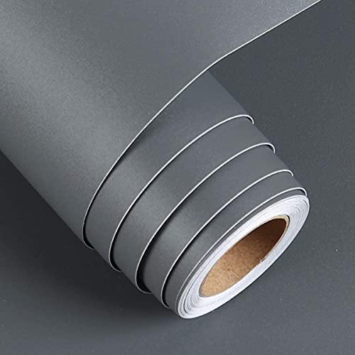 ERATO Matte Wallpaper Peel & Stick Vinyl Contact Paper Self Adhesive Removable Wallpaper for Kitchen Cabinet Furniture Countertop Waterproof Wallpaper (24"x150" Inch, Dark Grey Matte) - Image 1