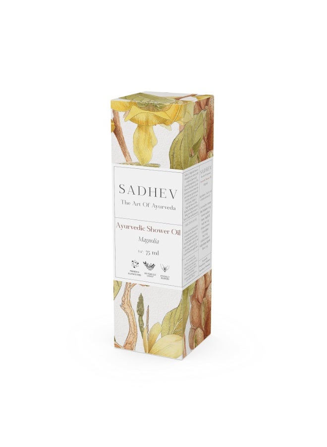 Sadhev Ayurvedic Shower Oil With Goodness Of Magnolia For Hydration And Moistrization 75 ml - Image 3