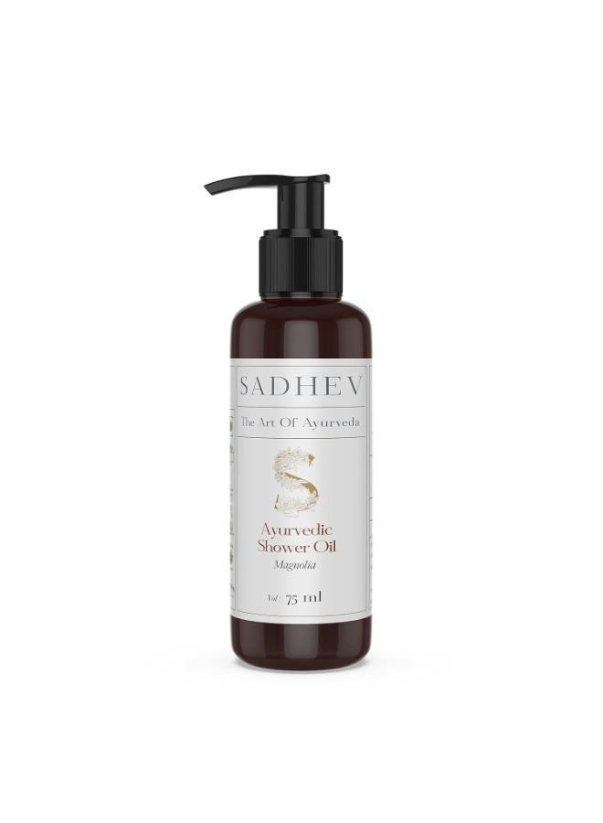 Sadhev Ayurvedic Shower Oil With Goodness Of Magnolia For Hydration And Moistrization 75 ml - Image 2