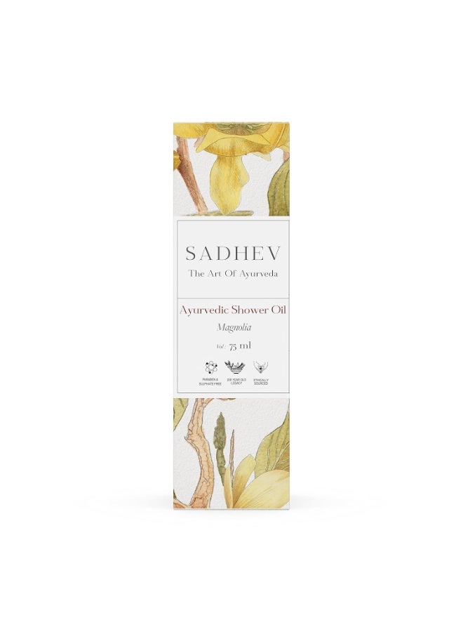 Sadhev Ayurvedic Shower Oil With Goodness Of Magnolia For Hydration And Moistrization 75 ml - Image 4