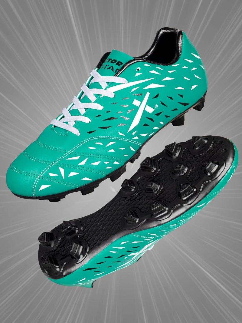 Vector X Combo Titan Football Shoes with Socks & Shinguard Football Shoes for Men (Green,5) - Image 2