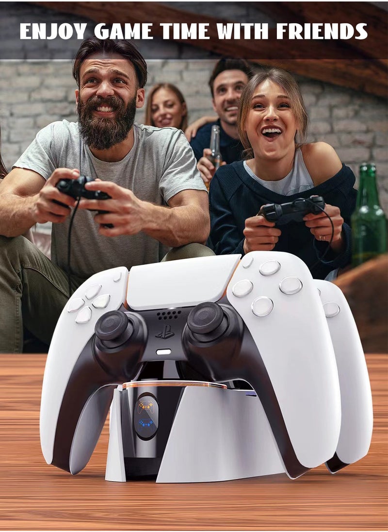 PS5 Controller Charger Station for PlayStation 5 Dualsense Controllers with LED Light Dual Stand Charger Dock, PS5 Controller Charging Station Accessories for PlayStation 5 Faceplates DualSense Edge