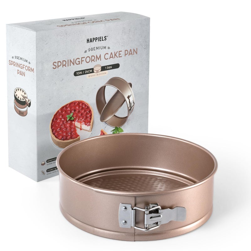 HAPPIELS NonToxic Nonstick 10Inch Round Springform Cake Pan 3inches deep  Cheesecake Leak Proof Baking Pan